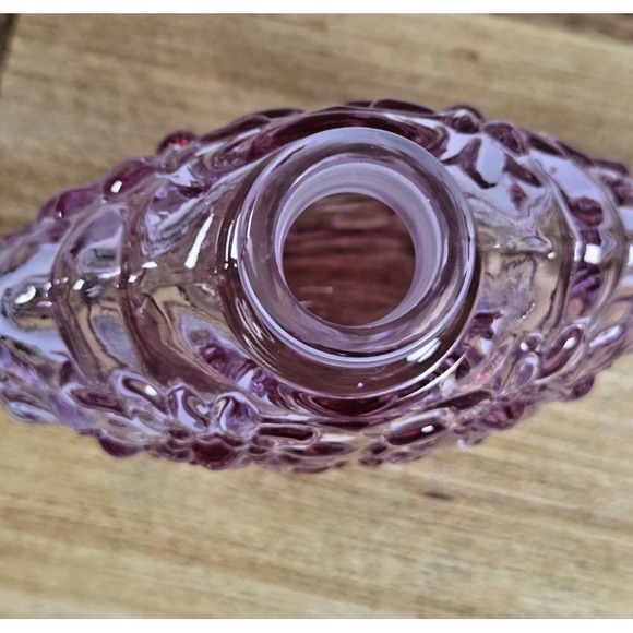 Fenton Art Glass Pink Trellis Perfume Bottle with Stopper Embossed Flowers - Picture 6 of 13